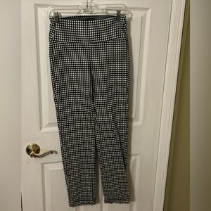 Black and White Gingham Stretchy, High-waisted Trousers